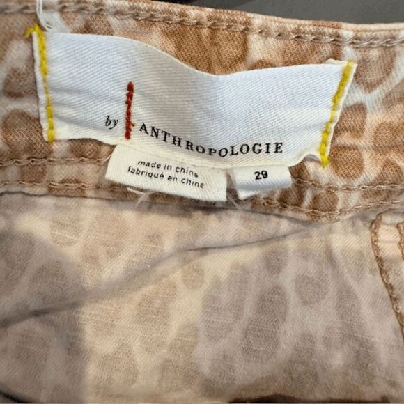 Anthropologie Wanderer Utility Pants Belted Leopard Print Stretch Size 29 - Picture 8 of 16